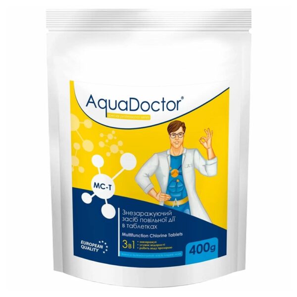 Таблетки AquaDoctor MC-T 3 в 1 для басейну 200 г — хлор, коагулянт, альгіцид