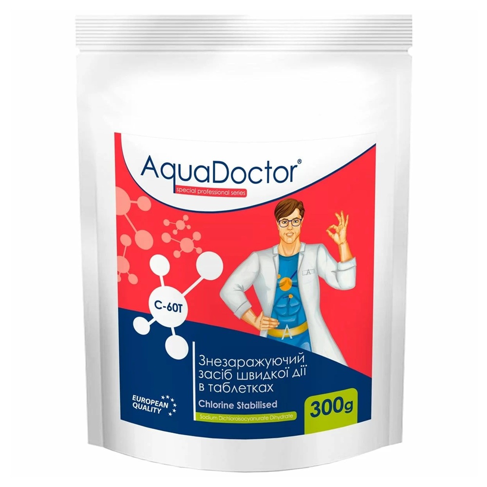 AquaDoctor C-60T таблетки швидкої дії 0,3 кг — дезінфекція води в басейні