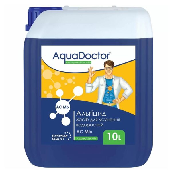 Альгіцид для басейна AquaDoctor AC MIX 10л для басейнів — ефективний засіб проти водорослів і грибків