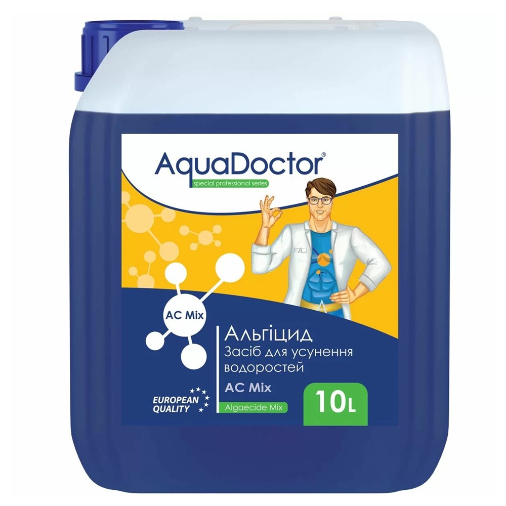 Альгіцид для басейна AquaDoctor AC MIX 10л для басейнів — ефективний засіб проти водорослів і грибків